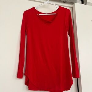 Women's Red Long Sleeve Top